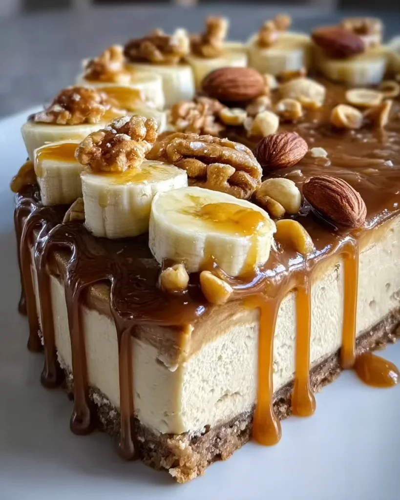 Banana Caramel Nut Cheesecake Recipe - Easy & Tasty