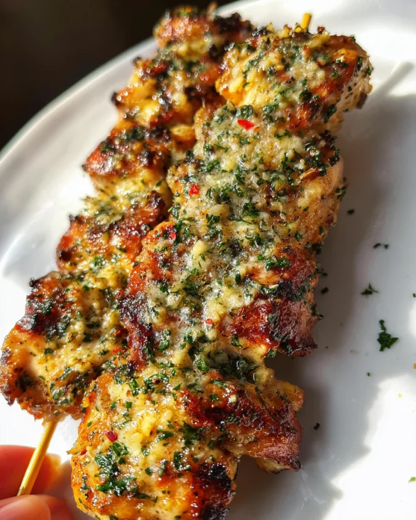 Garlic Parmesan Chicken Skewers