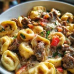 Philly Cheesesteak Tortellini Pasta