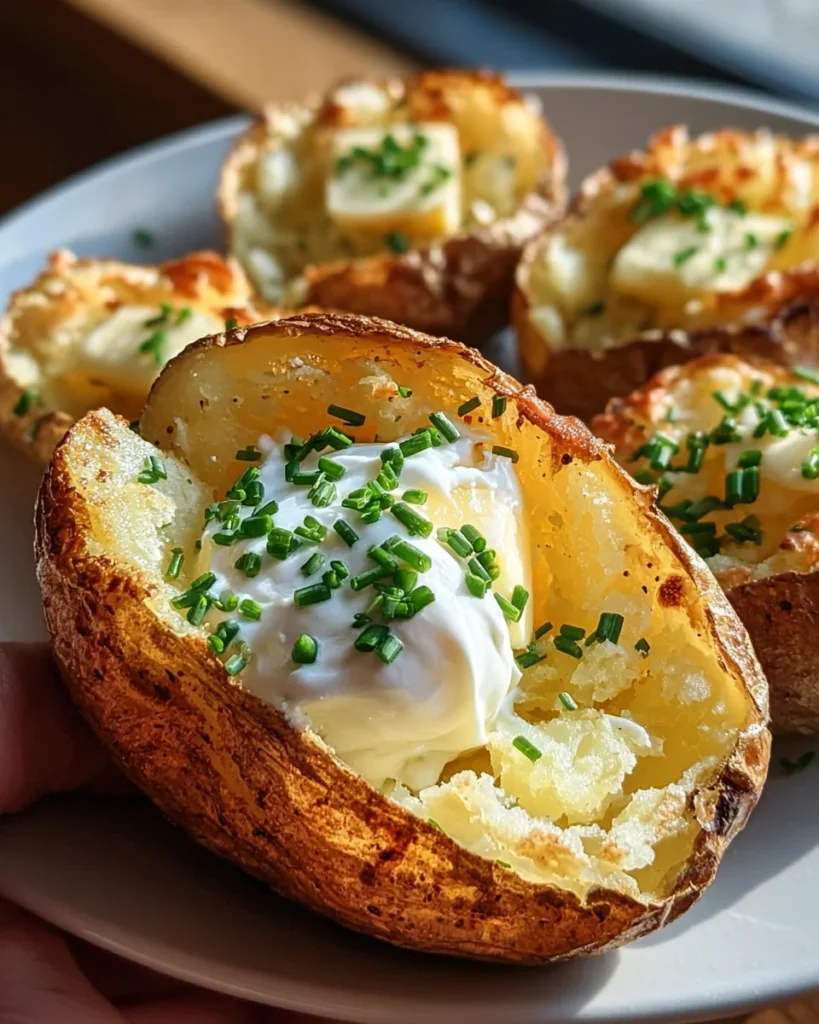 Air Fryer Baked Potatoes are quick and delicious!