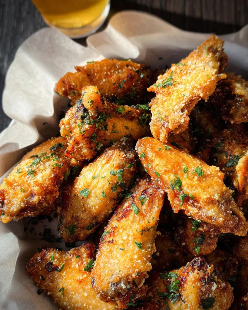 Air Fryer Garlic and Parmesan Wings