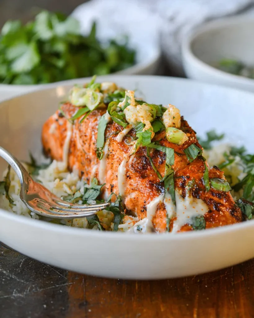 Air Fryer Spicy Hasselback Salmon