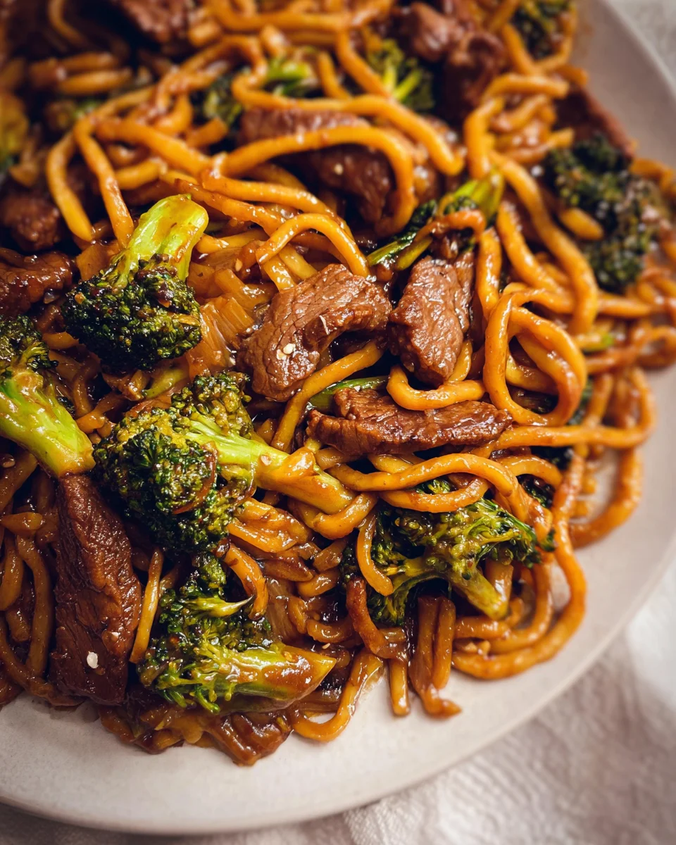 Beef and Broccoli Lo Mein Noodles