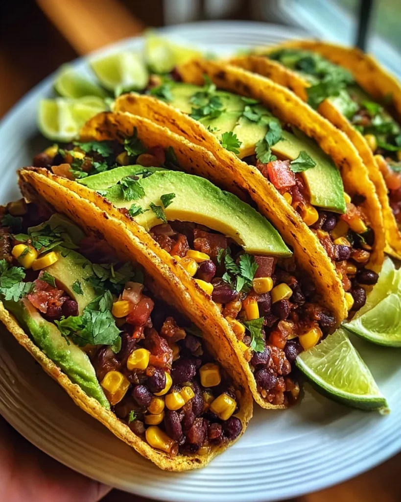Black Bean Corn Vegetarian Tacos