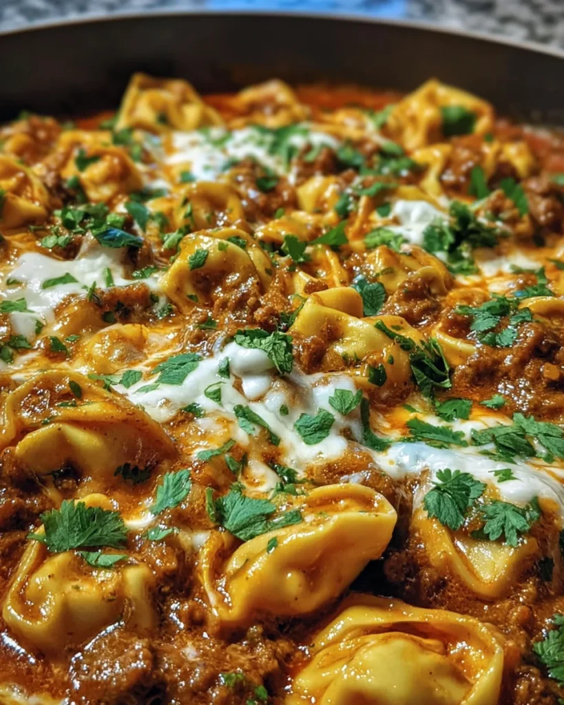 Cheesy Beef Enchilada Tortellini