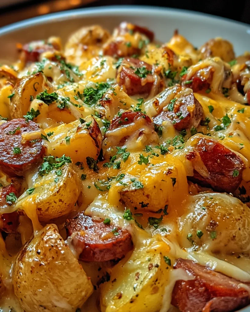 Cheesy Ranch Potatoes and Smoked Sausage