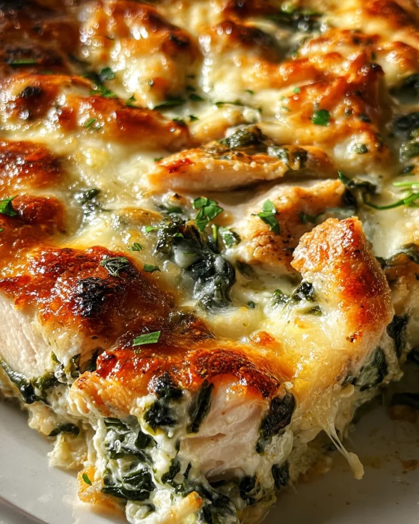 Chicken and Spinach Casserole with Cream Cheese