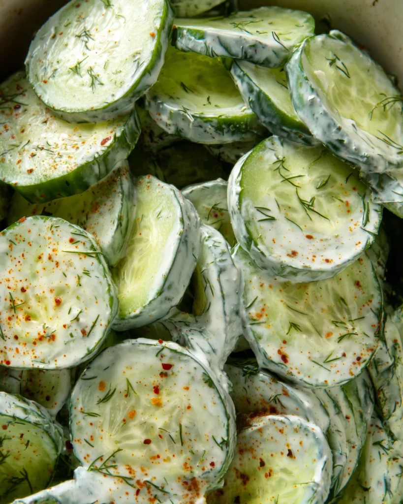 Creamy Dill Pickle Cucumber Salad