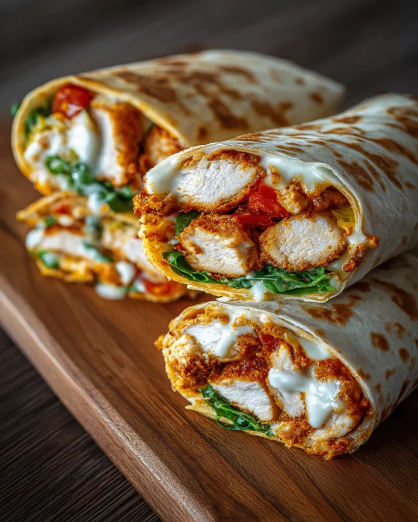 Crispy Air Fryer Chicken & Mozzarella Wraps