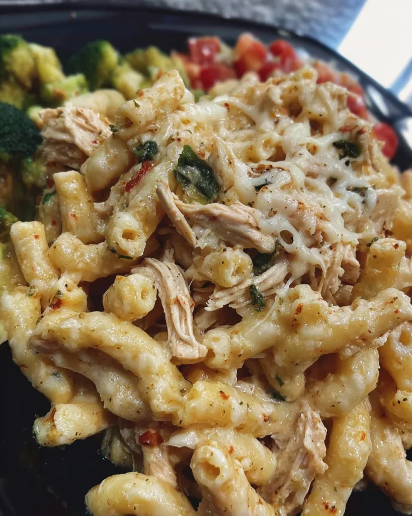 Crockpot Garlic Parmesan Chicken Pasta