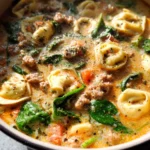 Crockpot Tortellini Soup with Sausage