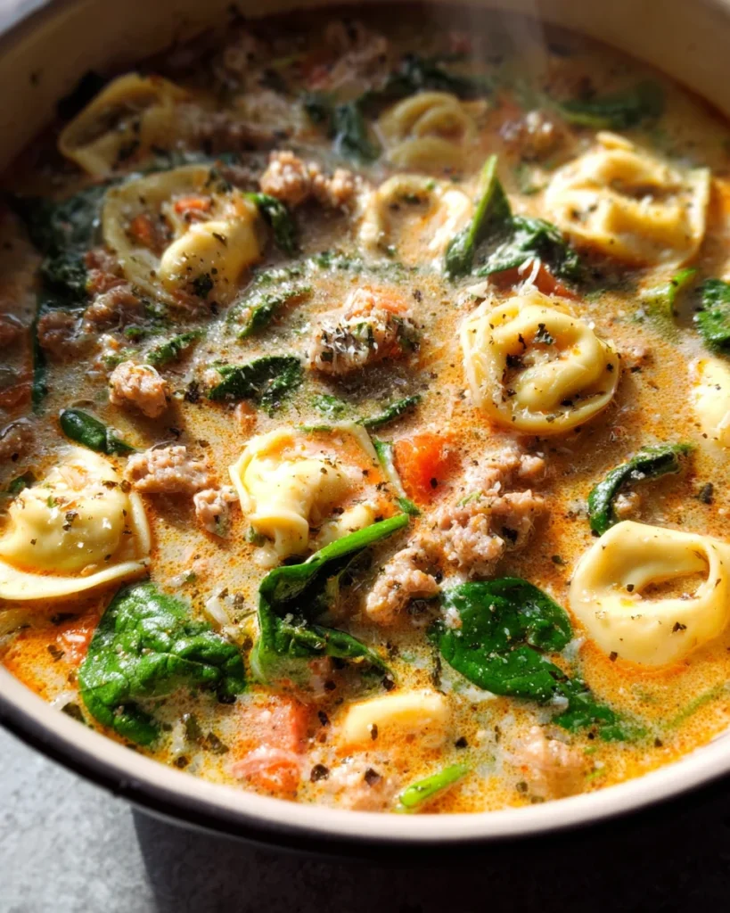 Crockpot Tortellini Soup with Sausage