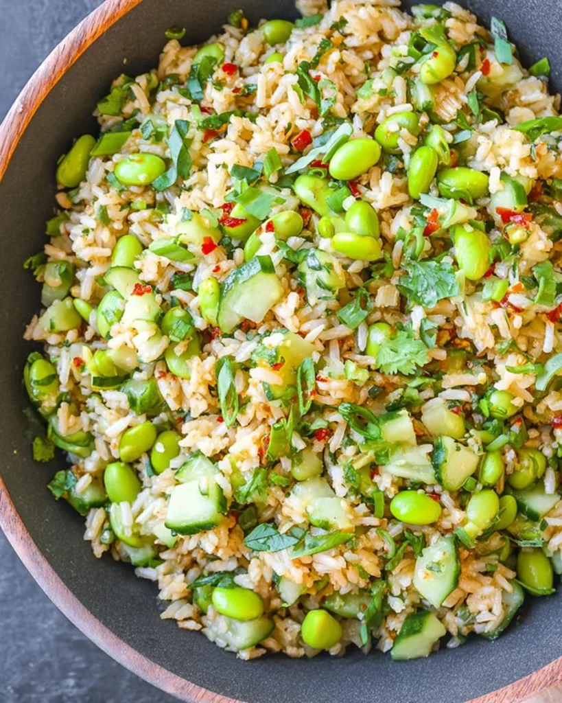 Cucumber Edamame Rice Salad