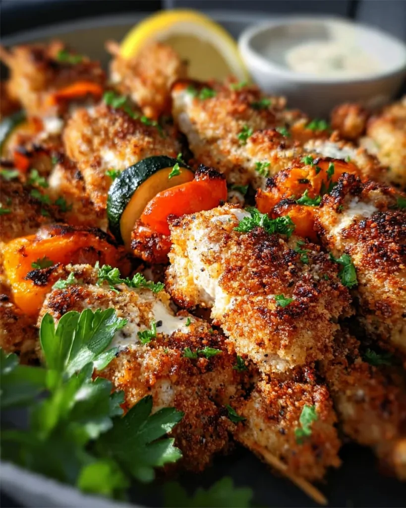 Easy Keto Garlic Parmesan Chicken Skewers Recipe
