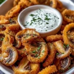 Fried Sliced Mushrooms with Ranch