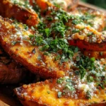 Garlic Parmesan Sweet Potato Wedges