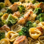 Garlic Parmesan Tortellini with Chicken and Broccoli Recipe