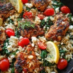 Greek Chicken and Lemon Rice (30 Minutes, One-Pot)