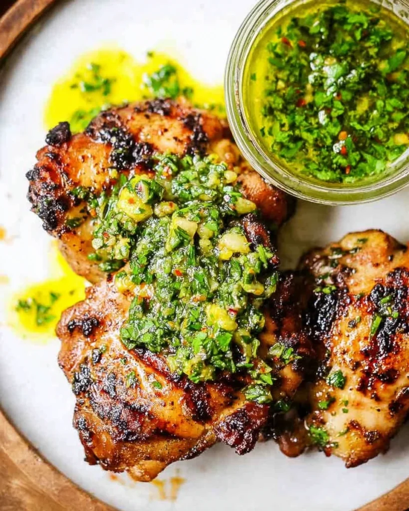 Grilled Chicken Thighs with Chimichurri