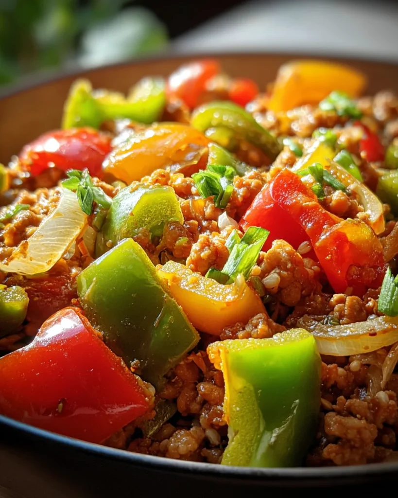 Ground Turkey and Peppers Stir-Fry