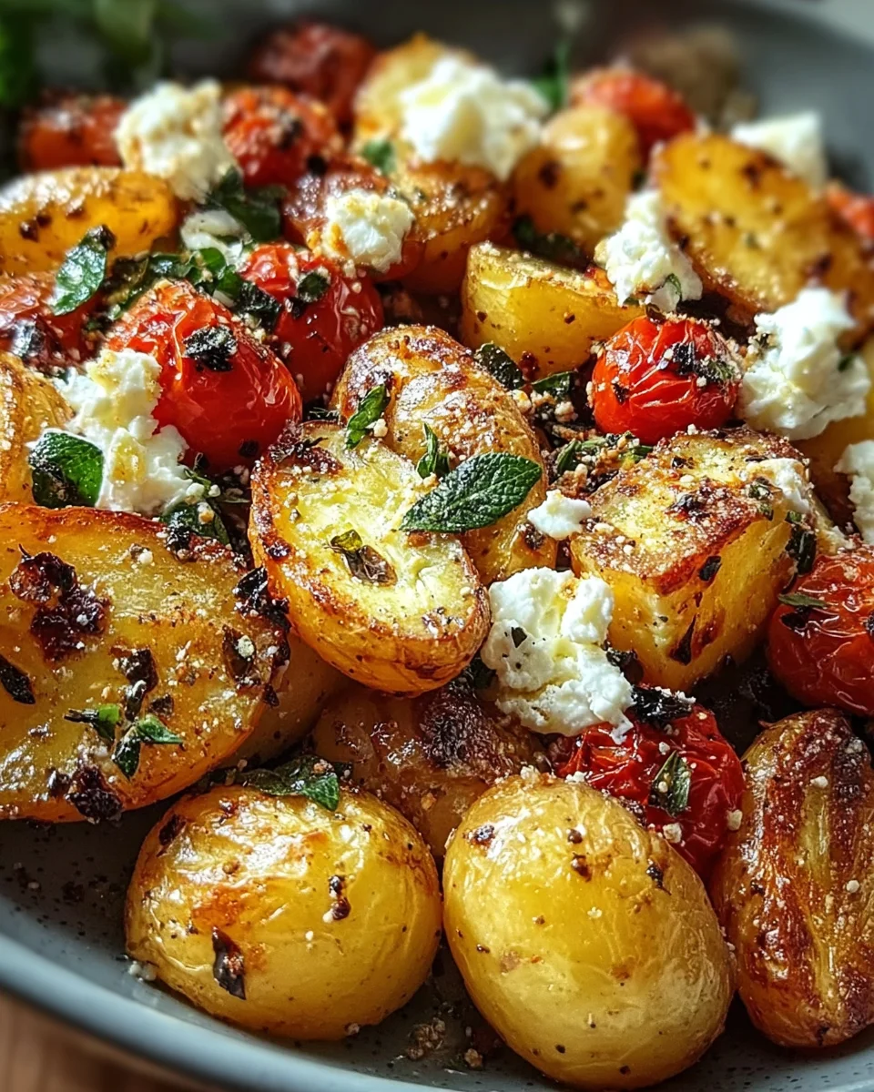 Healthy Baked Feta Potatoes : Easy Potatoes