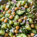 Herby Cucumber Salad with Feta and Chickpeas
