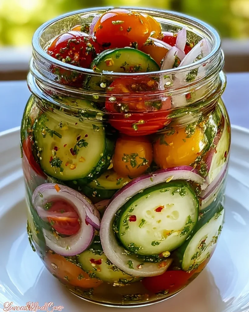 Marinated Cucumbers, Onions, and Tomatoes