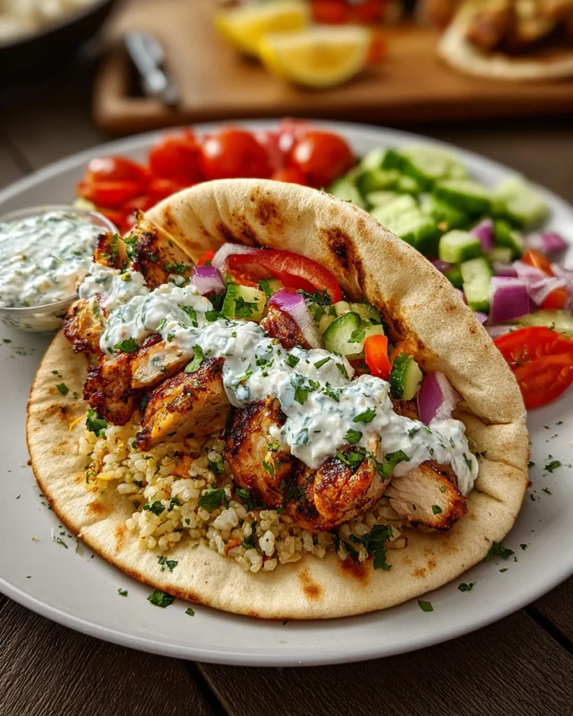 Mediterranean Chicken Gyros with Creamy Feta Tzatziki