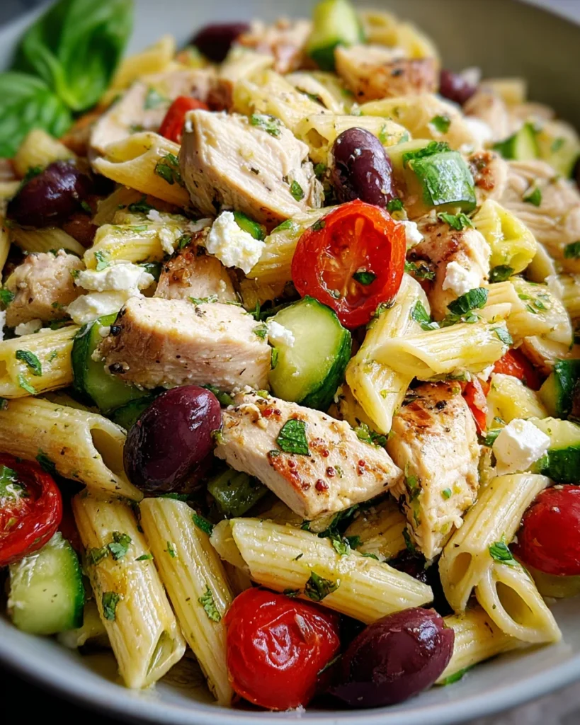 Mediterranean Chicken Pasta Salad