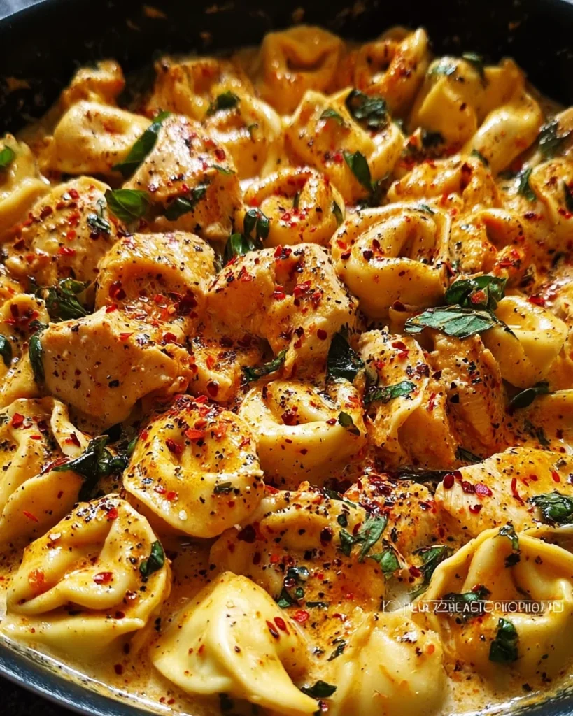 One-Pot Spicy Garlic Butter Chicken Tortellini