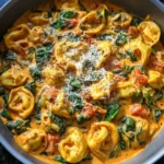 One Pot Creamy Spinach Tomato Tortellini
