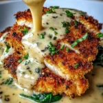 Parmesan Crusted Chicken with Creamy Garlic Sauce