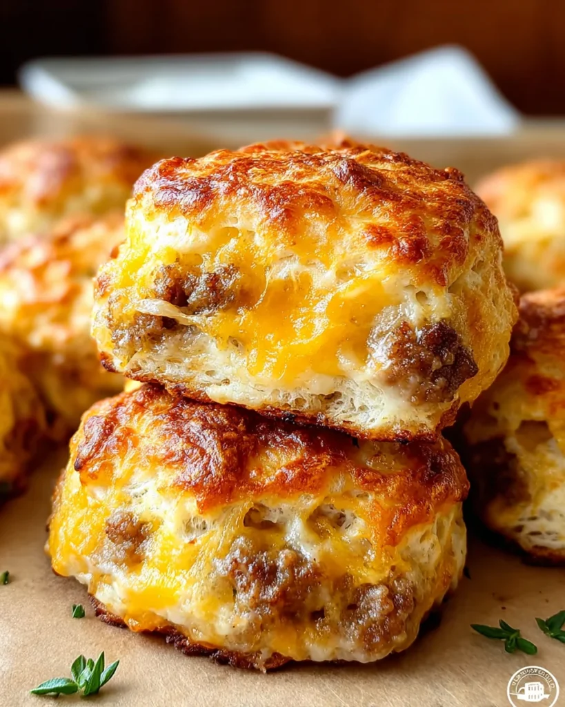 Sausage Cheese Butter Swim Biscuits