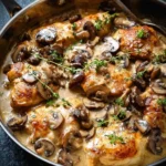 Skillet Chicken and Mushroom Wine Sauce