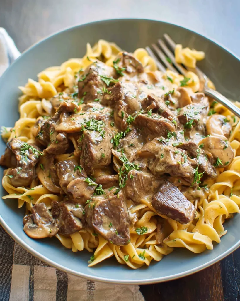 Slow Cooker Beef Stroganoff