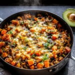 Southwest Sweet Potato, Black Bean and Rice Skillet