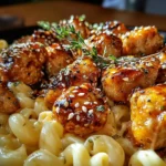 Spicy Honey Pepper Chicken with Mac and Cheese