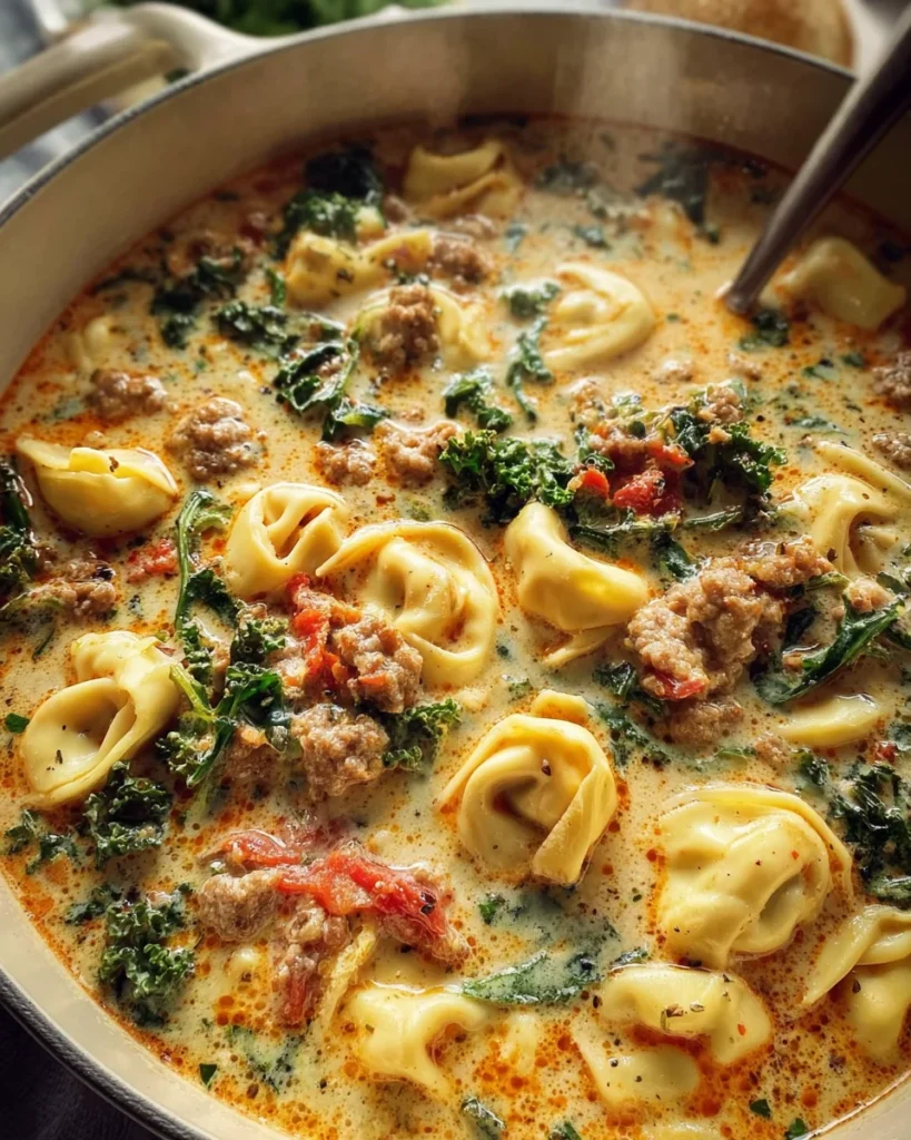 Spicy Sausage and Tortellini Soup