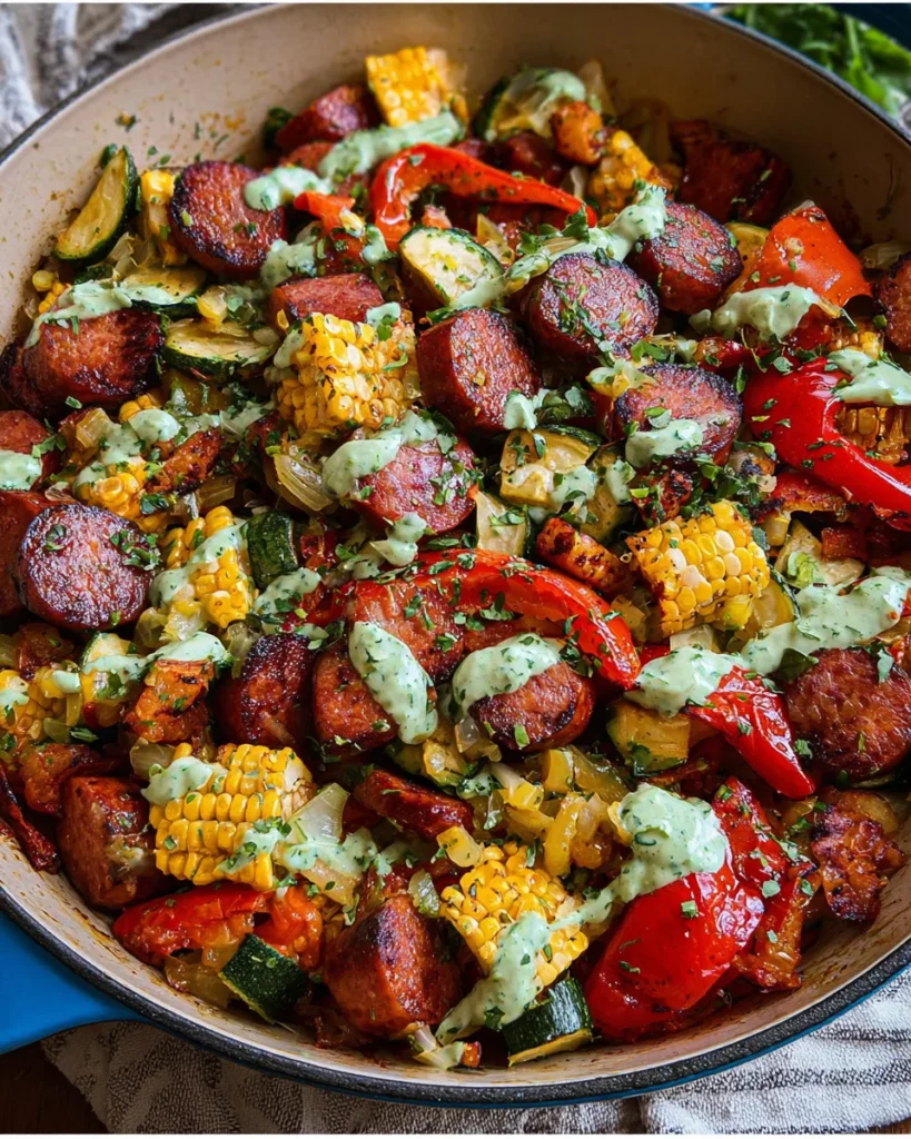 Summer Sausage Skillet with Andouille Sausage