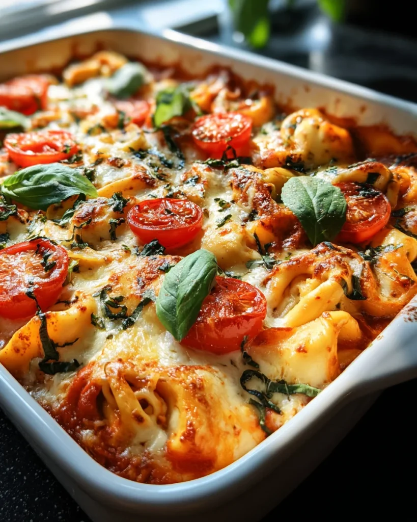 Tortellini-Auflauf mit Tomaten und Mozzarella