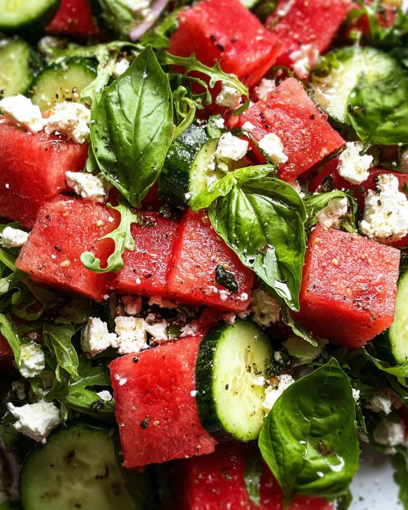 Watermelon Cucumber Salad
