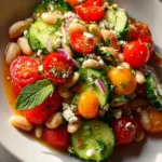 White bean salad with summer vegetables