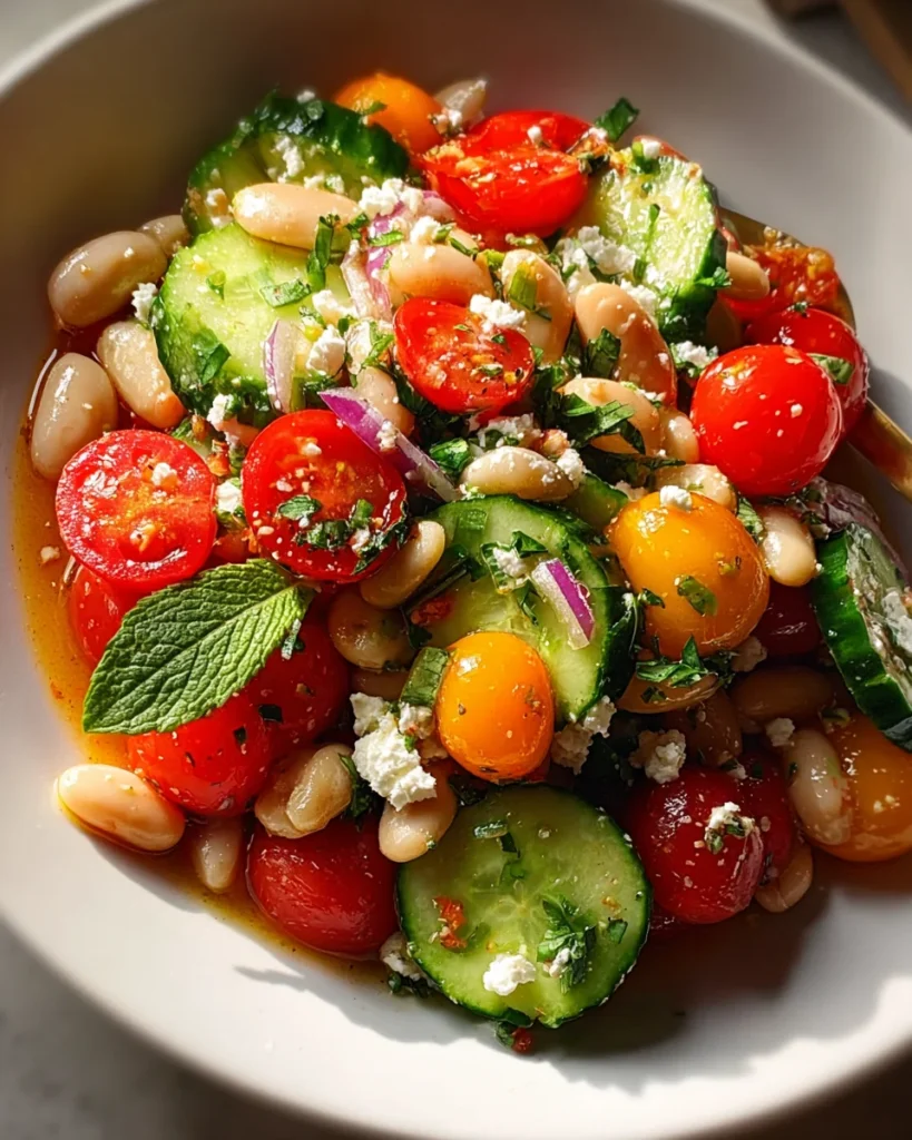 White bean salad with summer vegetables