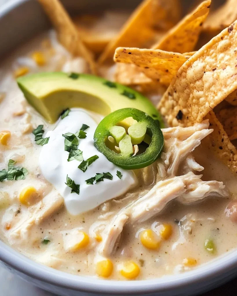 Creamy Crockpot White Chicken Chili