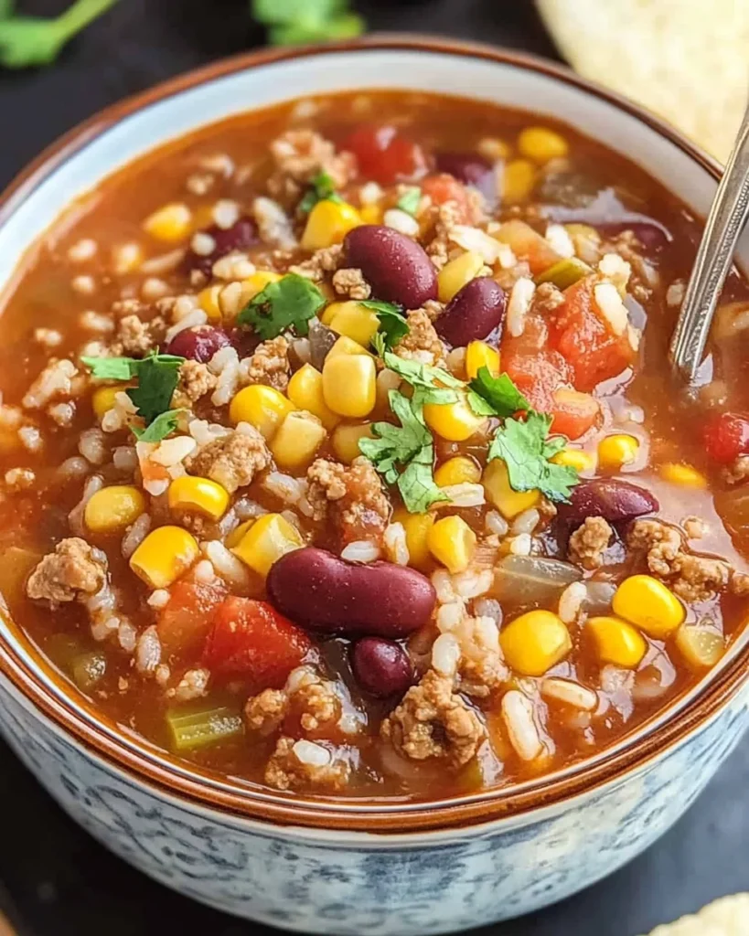 Crock Pot Taco Rice Soup Recipe
