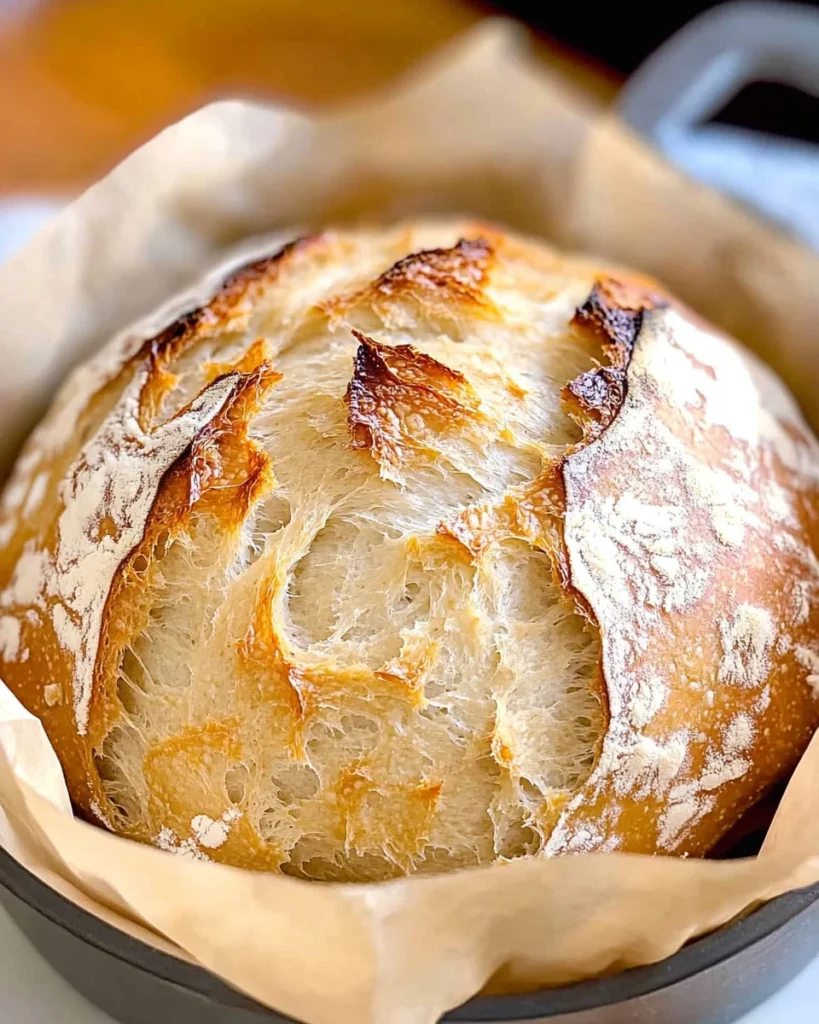 Dutch Oven No Knead Crusty Bread