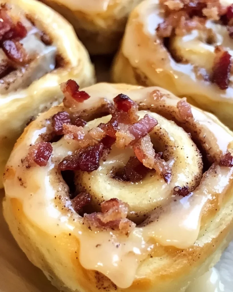 Easy Maple Bacon Cinnamon Rolls