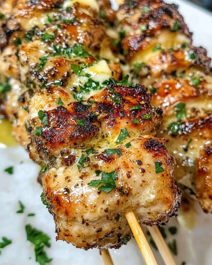 Garlic Parmesan Chicken Skewers