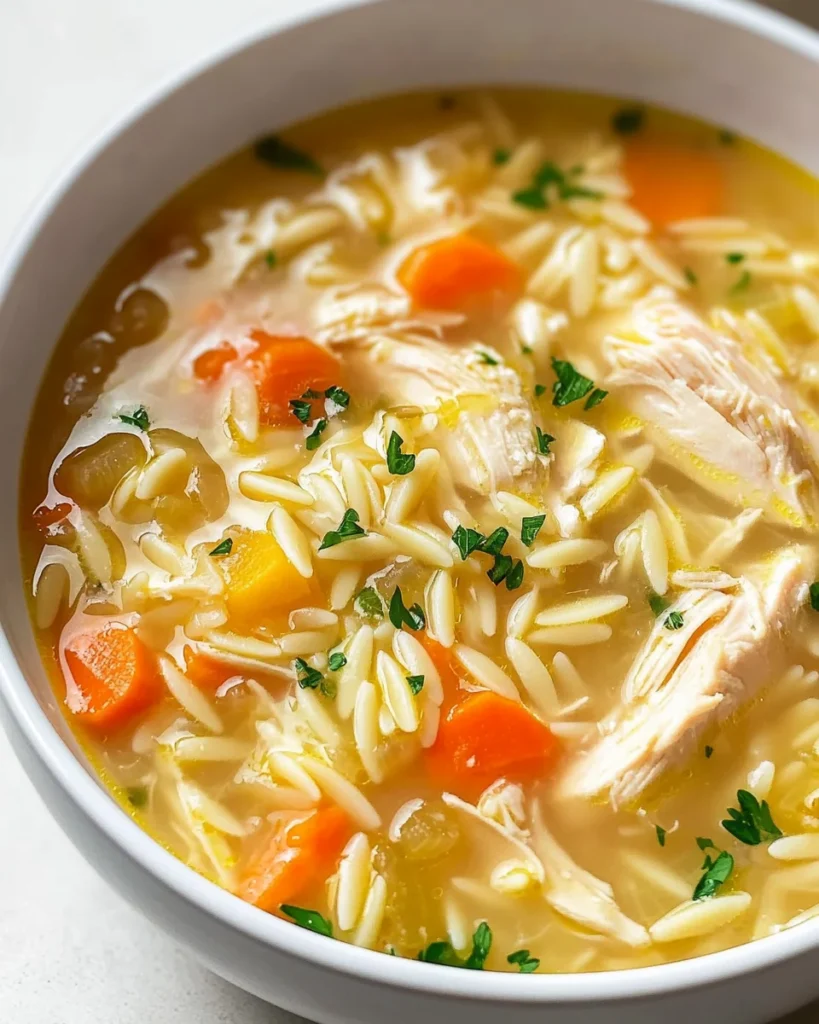 Lemon Chicken Orzo Soup
