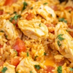 One Pot Queso Chicken and Rice